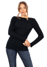 Load image into Gallery viewer, EGI Exclusive Collections Merino Wool Blend Boat Neck Top with Long