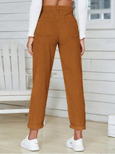 Load image into Gallery viewer, High Waist Pocketed Straight Leg Jeans Pants LoveAdora