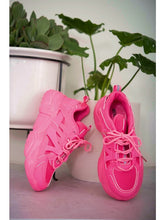 Load image into Gallery viewer, Berness Running Late Chunky Sole Athletic Sneakers in Hot Pink Sneakers LoveAdora