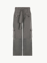 Load image into Gallery viewer, Belted Wide Leg Cargo Jeans Pants LoveAdora