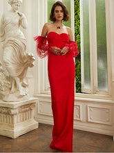 Load image into Gallery viewer, Mesh Sleeve Off-Shoulder Split Dress Evening Gown LoveAdora