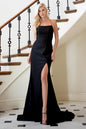 Straight Across Side Slit Glitter Long Evening & Prom Dress ACR012