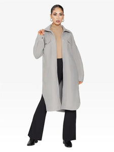 Oversized Longline Shacket Jackets & Coats LoveAdora