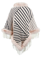 Load image into Gallery viewer, Striped Fringe Hem Poncho