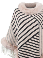 Load image into Gallery viewer, Striped Fringe Hem Poncho