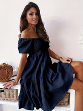 Load image into Gallery viewer, Full Size Ruffled Off-Shoulder Short Sleeve Dress