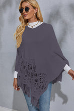 Load image into Gallery viewer, Round Neck Fringe Detail Poncho