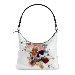 Jacki Easlick Floral Skull Square Hobo Bag Handbag LoveAdora