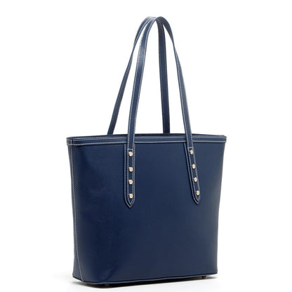 Blue Leather Shoulder Bag