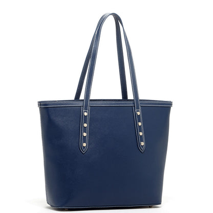 Blue Leather Shoulder Bag