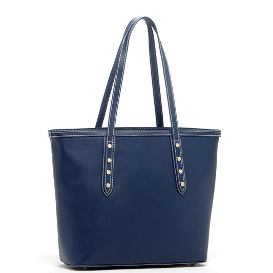 Blue Leather Shoulder Bag