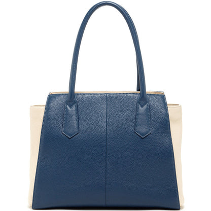 Jody Blue Ivory Leather Tote Bag