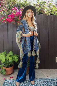 Colorful Crochet Patterned Ruana