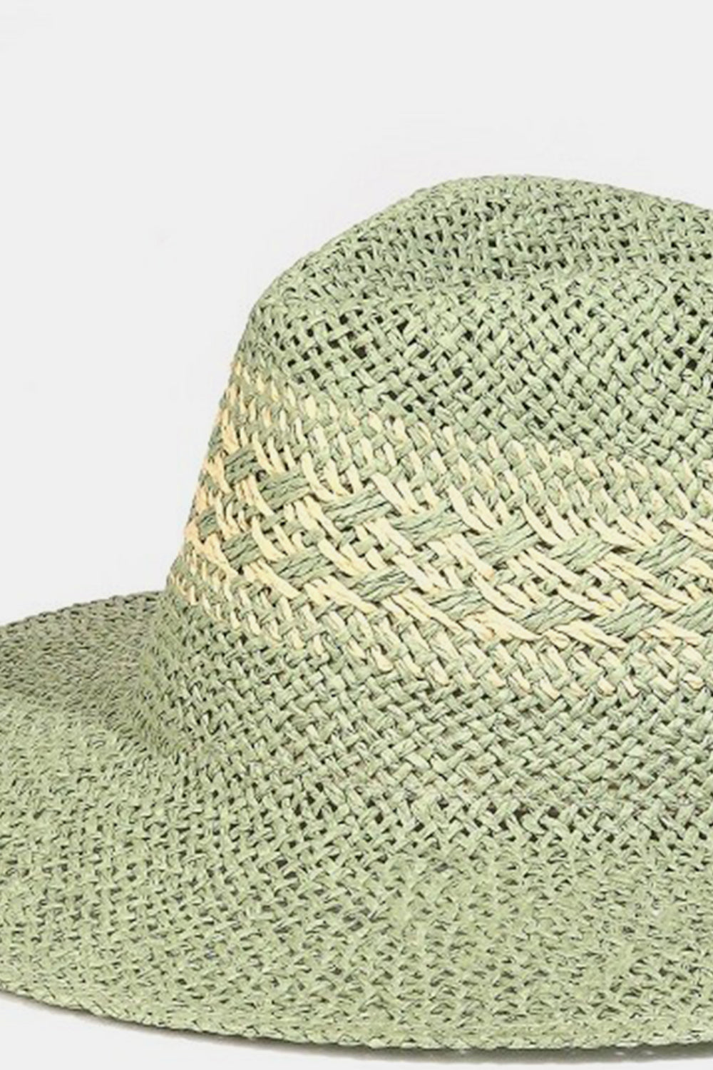 Wide-Brimmed Straw Hat in Refreshing Green Hue