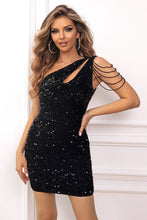 Load image into Gallery viewer, Contrast Sequin Sleeveless Mini Dress