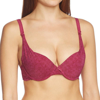 Fuchsia Push-Up Bra with Lace Detail