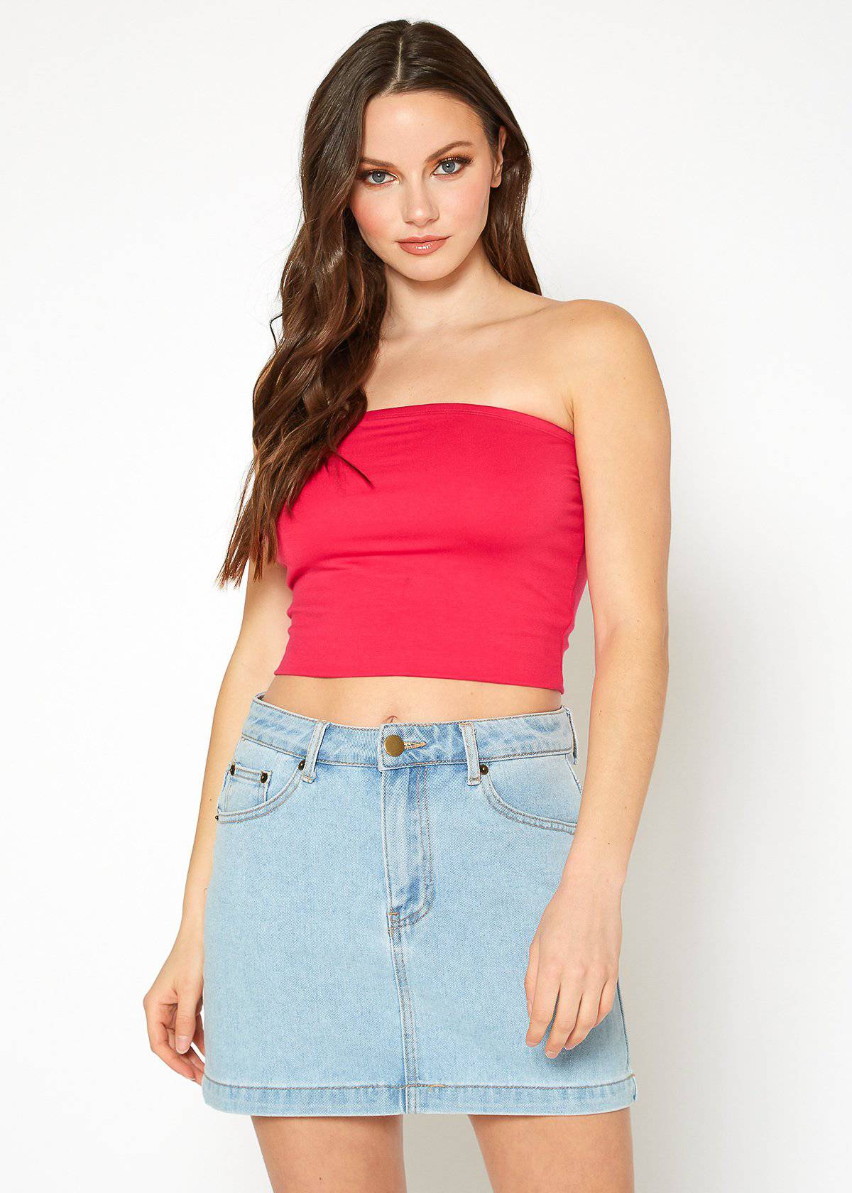 Women's Off Shoulder Cropped Tube Top