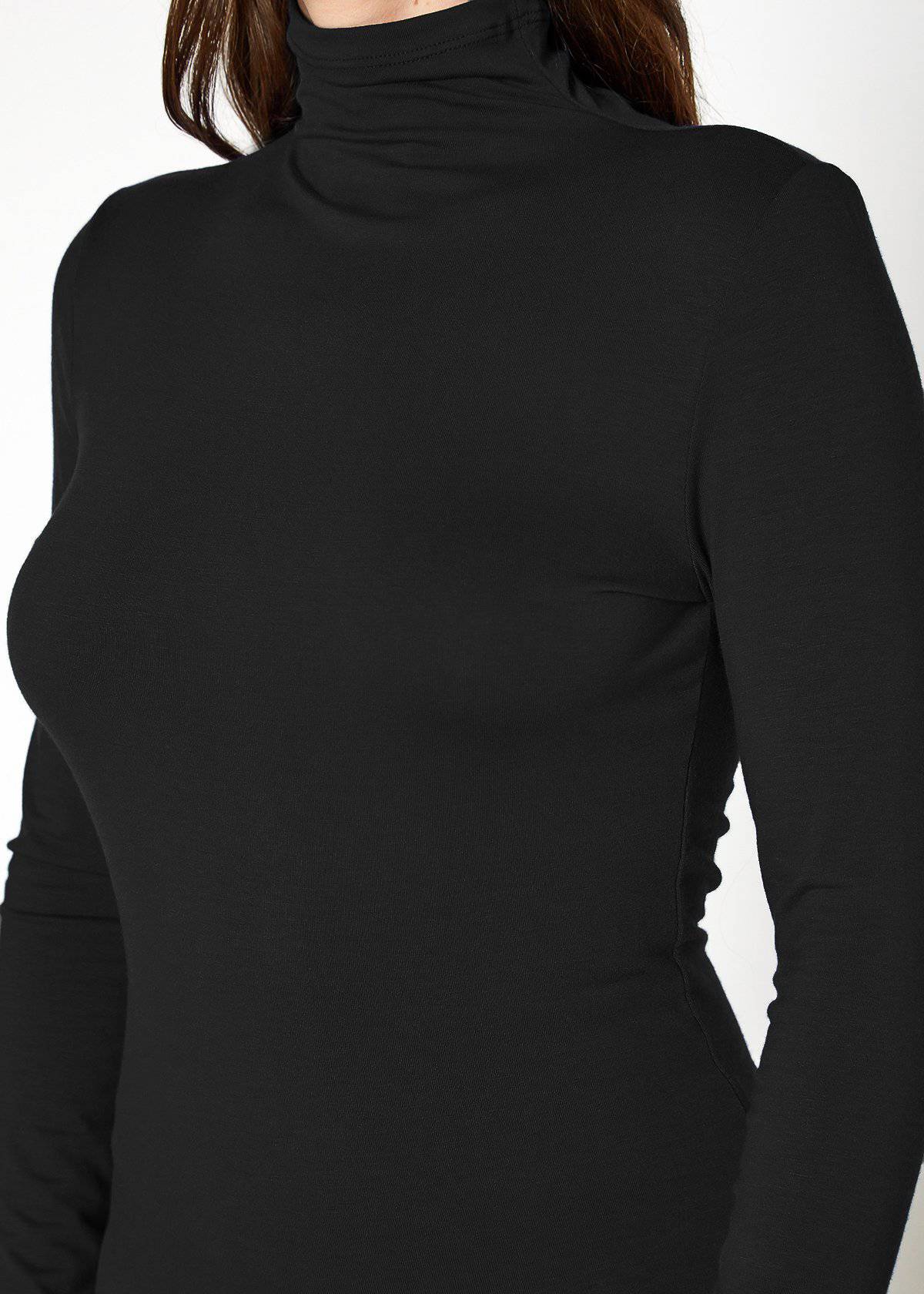 Elegant black turtle neck fitted top by Lemon Hera