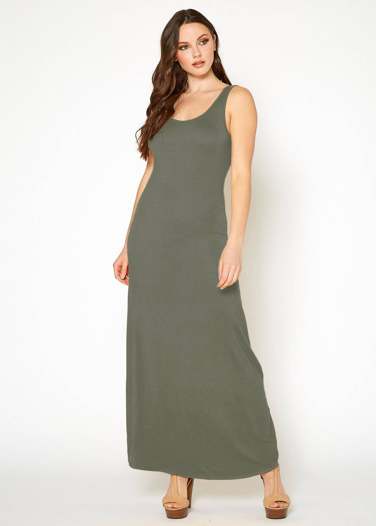 Women's Sleeveless Scoop Neck Maxi Dress