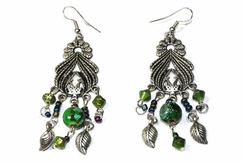 Bohemian Queen Marbled Bead Earrings Earrings LoveAdora