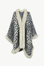 Load image into Gallery viewer, Leopard Open Front Poncho