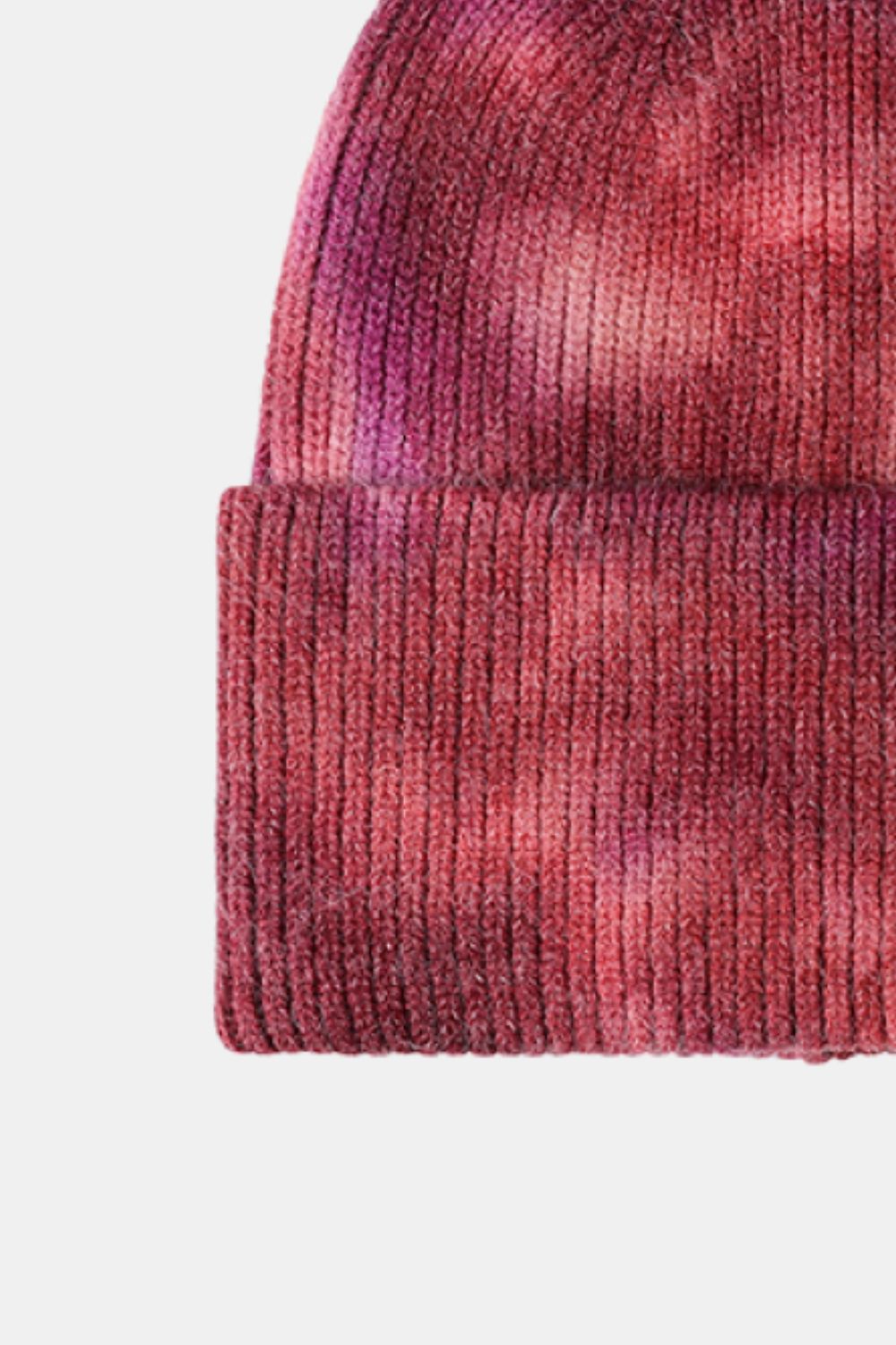 Vibrant Tie-Dye Cuffed Rib-Knit Beanie Hat