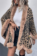 Load image into Gallery viewer, Leopard Open Front Poncho