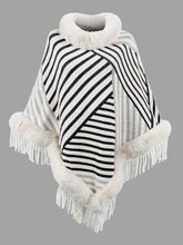 Load image into Gallery viewer, Striped Fringe Hem Poncho