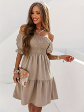 Load image into Gallery viewer, Full Size Ruffled Off-Shoulder Short Sleeve Dress