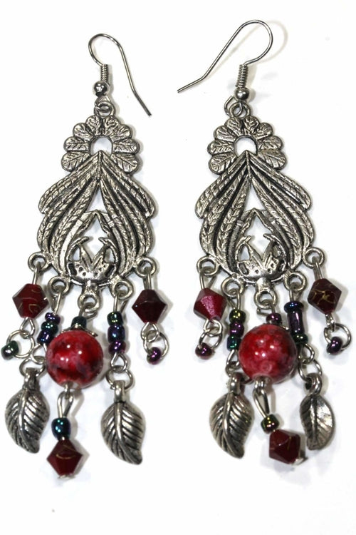 Bohemian Queen Marbled Bead Earrings Earrings LoveAdora