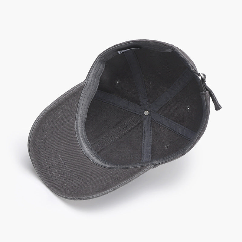 Adjustable black cotton baseball cap