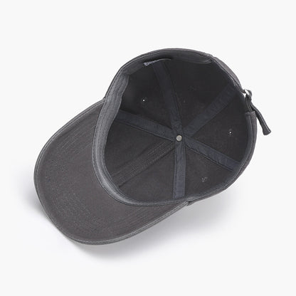 Adjustable black cotton baseball cap