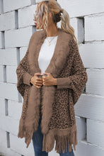 Load image into Gallery viewer, Leopard Fringe Detail Poncho