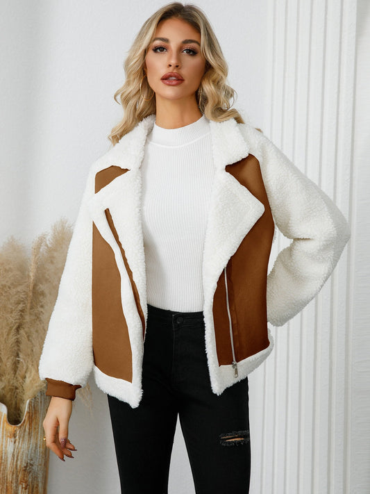 Soft, Cozy Sherpa Jacket with Pockets - Stylish Winter Outerwear