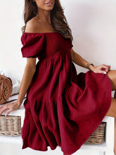 Load image into Gallery viewer, Full Size Ruffled Off-Shoulder Short Sleeve Dress