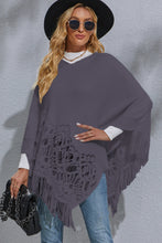 Load image into Gallery viewer, Round Neck Fringe Detail Poncho