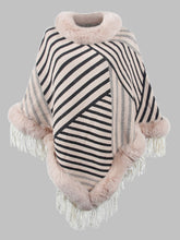 Load image into Gallery viewer, Striped Fringe Hem Poncho