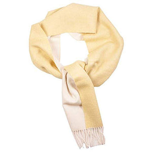 Great Natural Alpaca 100% baby alpaca scarf, yellow-white colour