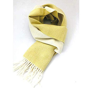 Great Natural Alpaca 100% baby alpaca scarf, yellow-white colour