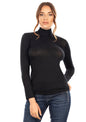 EGI Exclusive Collections Women's Modal Cashmere Blend Mock Neck Long