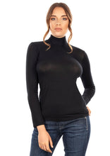 Load image into Gallery viewer, EGI Exclusive Collections Women&#39;s Modal Cashmere Blend Mock Neck Long