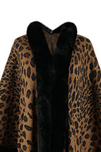 Load image into Gallery viewer, Leopard Open Front Poncho