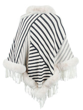 Load image into Gallery viewer, Striped Fringe Hem Poncho