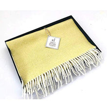 Load image into Gallery viewer, Great Natural Alpaca 100% baby alpaca scarf, yellow-white colour