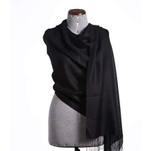 Load image into Gallery viewer, Great Natural Alpaca 70% Baby Alpaca 30% silk shawl black colour