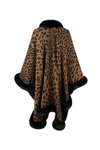 Leopard Open Front Poncho