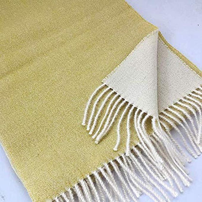 Great Natural Alpaca 100% baby alpaca scarf, yellow-white colour