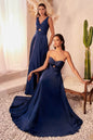 Strapless A-Line Satin Keyhole Sweetheart Long Evening Dress CD7496