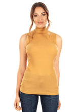 Load image into Gallery viewer, EGI Exclusive Collections Merino Wool Blend Mock Neck Sleeveless Top.