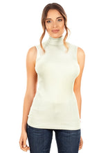 Load image into Gallery viewer, EGI Exclusive Collections Merino Wool Blend Mock Neck Sleeveless Top.